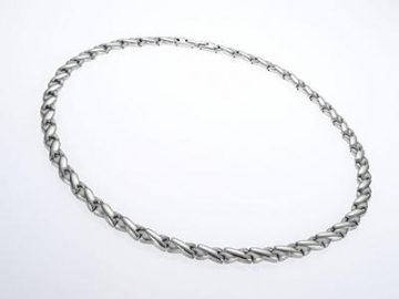 SN063 - Magnet Halskette mit silbernem Look, Magnetschmuck Magnetfeldtherapie-Kette, Schmuck mit Magnetfeldtherapie