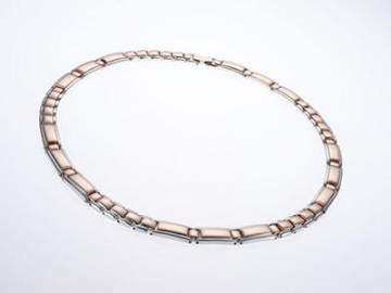 SN073 - Magnet Halskette mit silbernem Look, Magnetschmuck 						  Magnetfeldtherapie-Kette, Schmuck mit Magnetfeldtherapie
