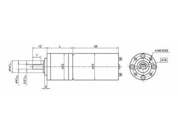 Permanenterregter DC-Getriebemotor, Planetengetriebemotor 22JXE3K/22ZY38B