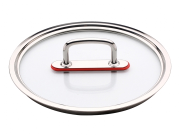 Edelstahl-Suppentopf, Kasserolle mit Glasdeckel