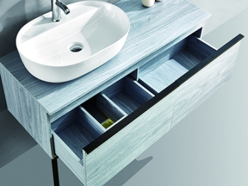 Waschtisch-Set mit LED-Badespiegel und Seitenschrank, IL1967