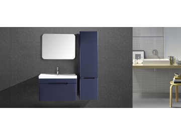 Waschtisch-Set mit blauem Seitenschrank und Unterschrank, IL-2553