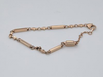 S079-1 - Edelstahl Magnetarmband mit Gold-Look, Magnetschmuck Magnetisches Gesundheitsarmband, Magnettherapie Armband