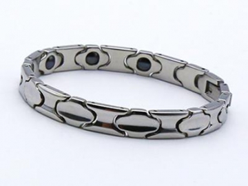 S079-1 - Edelstahl Magnetarmband mit Gold-Look, Magnetschmuck Magnetisches Gesundheitsarmband, Magnettherapie Armband