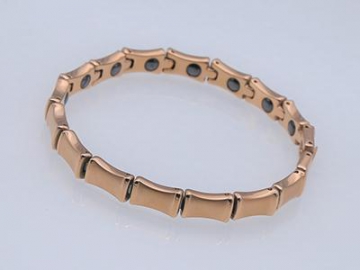 S1419-1 - Edelstahl Magnetarmband mit Zirkonia-Steinen, Magnetschmuck Magnetisches Gesundheitsarmband, Magnettherapie Armband