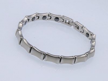 S1419-1 - Edelstahl Magnetarmband mit Zirkonia-Steinen, Magnetschmuck Magnetisches Gesundheitsarmband, Magnettherapie Armband
