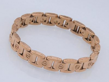 S1419-1 - Edelstahl Magnetarmband mit Zirkonia-Steinen, Magnetschmuck Magnetisches Gesundheitsarmband, Magnettherapie Armband