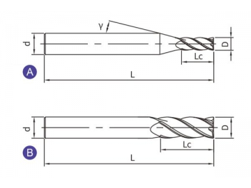 G-S4  Graphitfräser/ Hartmetall Schaftfräser für Graphit, 4 Schneiden