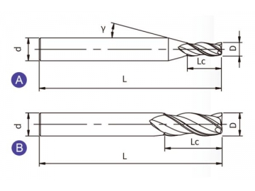 EA-S3  Schaftfräser/ Hartmetall Schaftfräser für Aluminiumlegierungen, 3 Schneiden