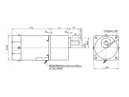 104mm 200W  Asynchronmotor/ Induktionsmotor