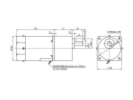 104mm 140W  Asynchronmotor/ Induktionsmotor