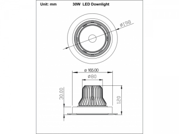 30W LED-Deckenleuchte