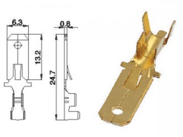 Männlicher Crimp-Kabelschuh