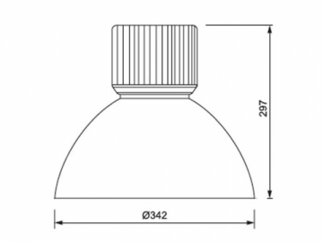 Integrierte LED-Hallenleuchte mit Lampenschirm