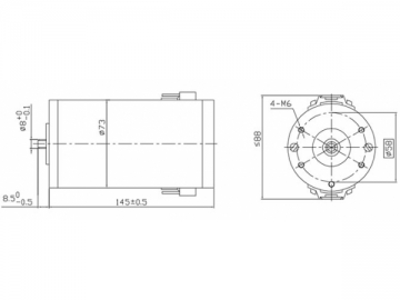 PMDC Bürstenmotor, 73mm
