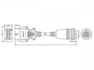OBDII-Rund-16-Pin-Kabel