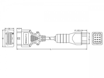 Renault-12-Pin-Kabel